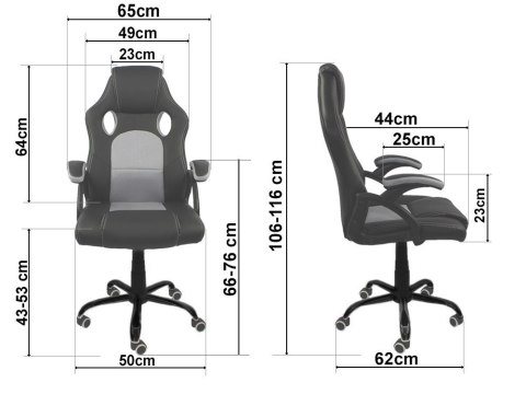 Fotel obrotowy do biurka CARRERA M ALCANTARA GREY