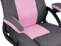 Fotel obrotowy do biurka CARRERA M STONE GREY + PINK FABRIC