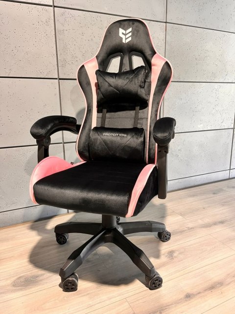 Fotel obrotowy gamingowy ENZO XL BLACK PINK ALCANTARA