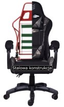 Fotel obrotowy gamingowy HERO BLACK FABRIC