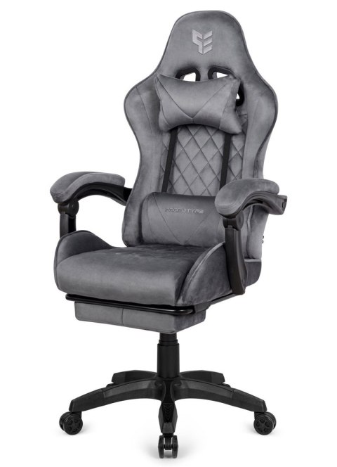 Fotel obrotowy gamingowy XL POKER PRO GREY ALCANTARA