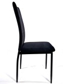 Krzesła tapicerowane Zestaw 4 VALVA DUO BLACK VELVET