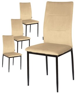 Krzesła tapicerowane Zestaw 4 VALVA DUO VELVET BEIGE