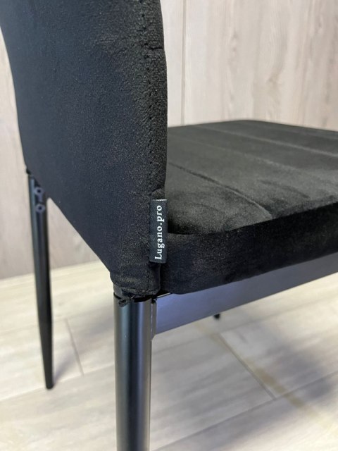Krzesła tapicerowane zestaw 4 VALVA LINE VELVET BLACK