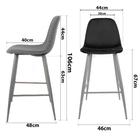 Krzesło barowe GLAM BAR VELVET NICE hoker
