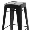 Krzesło barowe hoker BARI NERO loft