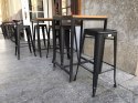 Krzesło barowe hoker BARI NERO loft