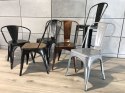 Krzesło metalowe loft CORSICA LIGHT GREY - II GATUNEK