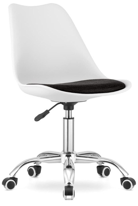 Krzesło obrotowe MONZA OFFICE WHITE + BLACK FABRIC II