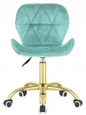 Krzesło obrotowe VASTO OFFICE VELVET MINT GOLD
