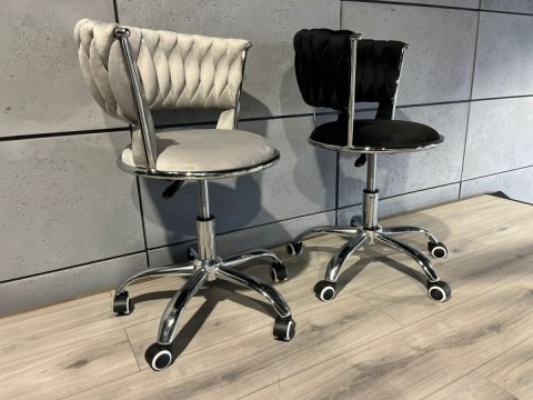 Krzesło obrotowe warkocz TRECCIA OFFICE BLACK VELVET