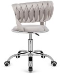 Krzesło obrotowe warkocz TRECCIA OFFICE GREY VELVET OUTLET