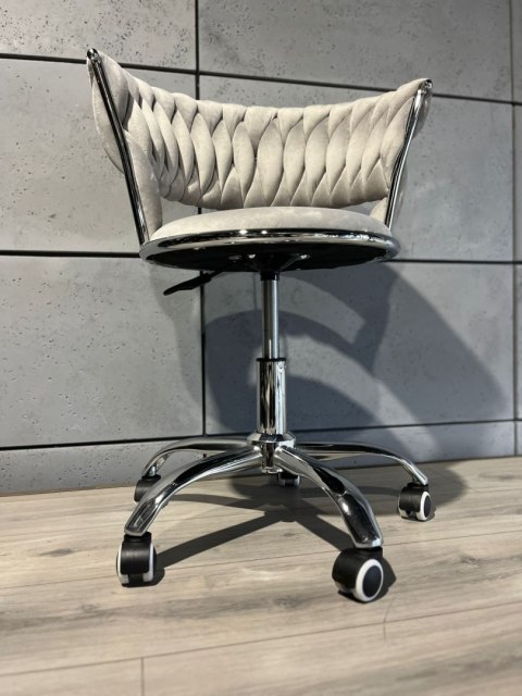 Krzesło obrotowe warkocz TRECCIA OFFICE GREY VELVET OUTLET