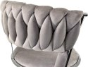 Krzesło obrotowe warkocz TRECCIA OFFICE GREY VELVET OUTLET