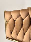 Krzesło plecione Lugano fotel TRECCIA SAND VELVET GOLD