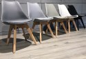 Krzesło skandynawskie MONZA LIGHT GREY - Black PU