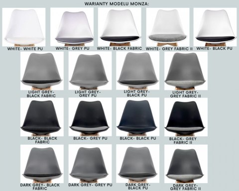 Krzesło skandynawskie MONZA LIGHT GREY - Grey Fabric II OUTLET