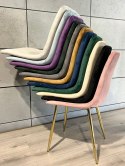 Krzesło tapicerowane BORGO VELVET BEIGE ROSE GOLD
