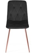 Krzesło tapicerowane BORGO VELVET BLACK ROSE GOLD