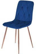Krzesło tapicerowane BORGO VELVET BLUE ROSE GOLD