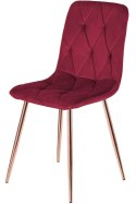 Krzesło tapicerowane BORGO VELVET BURGUNDY ROSE GOLD