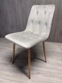 Krzesło tapicerowane BORGO VELVET LIGHT GREY ROSE GOLD