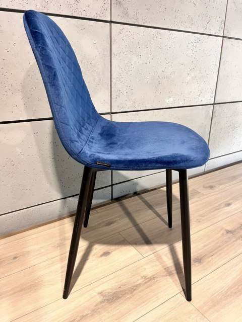 Krzesło tapicerowane CARO VELVET BLUE
