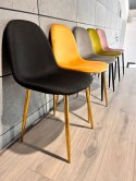 Krzesło tapicerowane GIULIA BLACK FABRIC GOLD