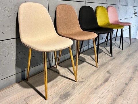 Krzesło tapicerowane GIULIA CREAM FABRIC GOLD