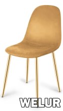 Krzesło tapicerowane GIULIA HONEY VELVET GOLD