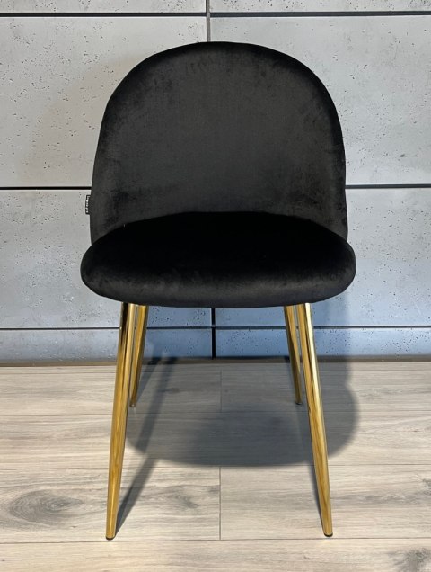 Krzesło tapicerowane GLORIA BLACK VELVET GOLD