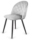 Krzesło tapicerowane GLORIA DIAMOND GREY VELVET OUTLET