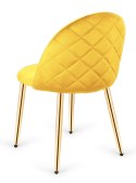 Krzesło tapicerowane GLORIA MUSTARD VELVET GOLD