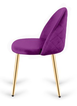 Krzesło tapicerowane GLORIA PURPLE VELVET GOLD