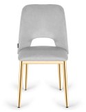Krzesło tapicerowane GOTI LIGHT GREY VELVET GOLD
