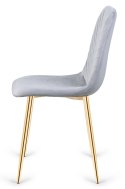 Krzesło tapicerowane TRIO VELVET LIGHT GREY GOLD