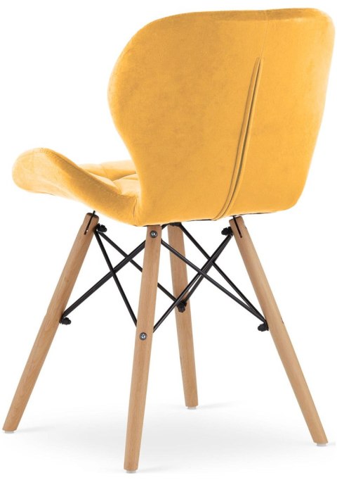 Krzesło tapicerowane VASTO MUSTARD VELVET