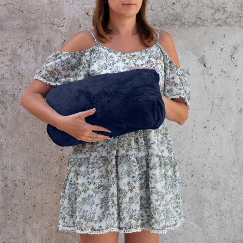 Bluzair Bluza Koc z Kapturem Polska Granatowy 4w1