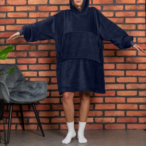 Bluzair Bluza Koc z Kapturem Polska Granatowy 4w1