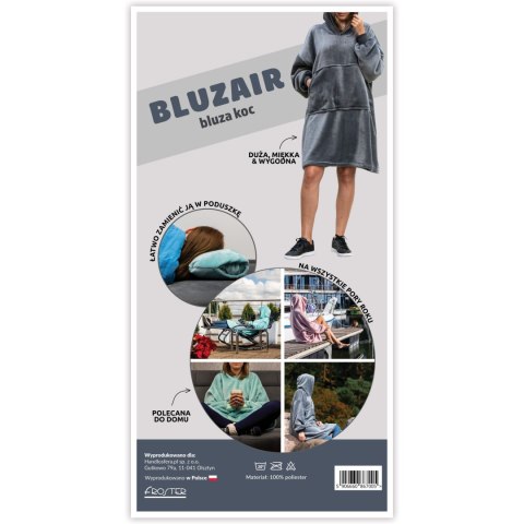 Bluzair Bluza Koc z Kapturem Polska Granatowy 4w1