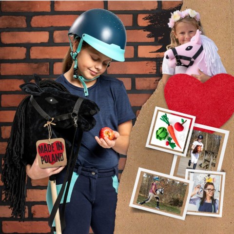 Hobby Horse A3 Skippi duży czarny, jasnozielony kantar, wodze, mufka