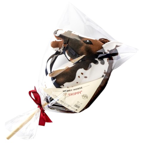 Hobby Horse Skippi - Gniado - srokaty - duży koń na kiju - A3 - z kantarem