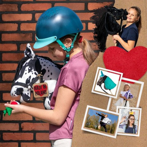 Hobby Horse Skippi - Karo - srokaty - duży koń na kiju - A3 - z kantarem