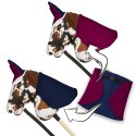 Zestaw Skippi - Hobby Horse Gniado - srokaty - Derka fuksja -Kantar lawenda