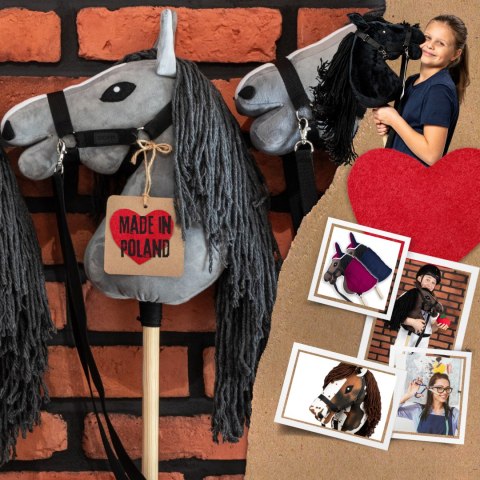 Zestaw Skippi - Hobby Horse Szary i dodatkowy Kantar - błękitny