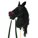 Zestaw Skippi - Hobby Horse czarny i dodatkowy kantar - ciemny zielony