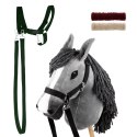 Zestaw Skippi - Hobby Horse szary i dodatkowy kantar - ciemny zielony