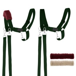 Zestaw Skippi - Hobby Horse szary i dodatkowy kantar - ciemny zielony